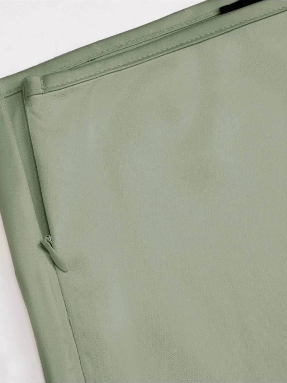 Satin Olive Green Midi Slip Skirt - Picture 3 of 4